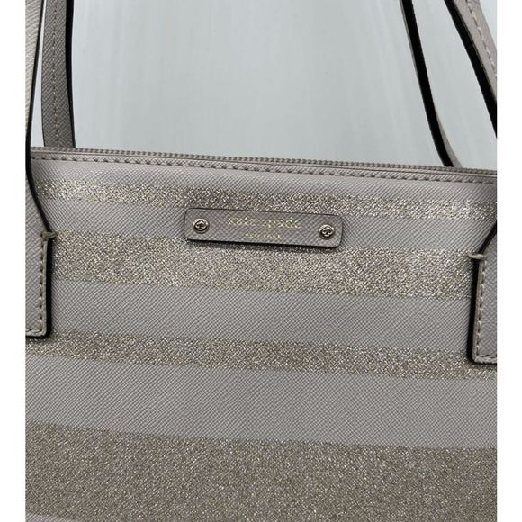 Kate Spade New York | Nouveaux Neutral Glitter-Stripe Tote - Picture 5 of 6